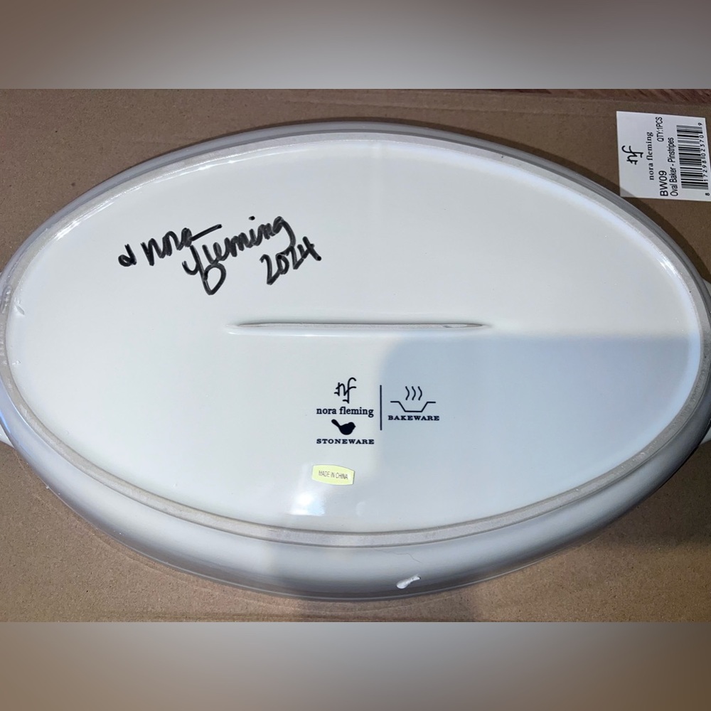 Signed Nora Fleming Oval Baker & Butterfly Mini
